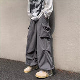 American Cargo Pants Men Y2k Streetwear Baggy Overalls High Street Wide Leg Pants Hip Hop Designer Casual Loose Straight Trouser