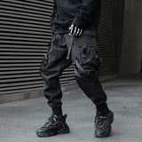 Unisex Tactical Cargo Pants Ribbons Joggers Trousers Spring Functional Elastic Waist Streetwear Pant Harajuku Men's Clothing