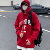 Men's Pullovers Hoodied Sweatshirts Letter Printing Thread Sleeve Loose Cotton Harajuku Hoodies Casual Streetwear