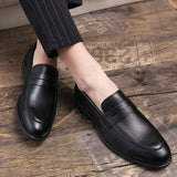 Evening Dress Men Shoes High Quality Black New Stylish Design Slip-on Shoes Casual Formal Office Leather Shoes Luxury Career