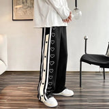 Wide Leg Oversize Pants Men Streetwear Clothes Side Split Skateboard Pants Loose Casual Trousers Cargo Pants  New