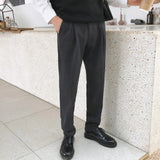 Winter Thickened Woolen Pants Men Warm Social Mens Thick Suit Pants Korean Straight Dress Pants Mens Office Formal Trousers