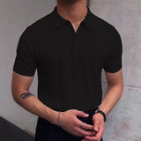 2023 Summer New Casual Men's Clothing Lapel Fashion Loose Solid Color Short Sleeve Spliced Button Thin Youth Trend Polo Shirt