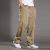 XL-3XL 4Colors Straight Loose Men Long Cargo Pants Soft Breathable Casual Streetwear Daily Travel Sports Cotton Trousers