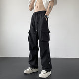 Classic Streetwear Casual Men&#39;s Harem Joggers Pants Hip Hop Spring Summer Solid Loose Cargo Pants Multi-Pockets Wide Leg Trouser