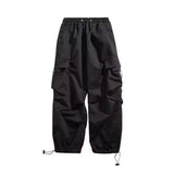 Summer Cargo Pants Men Oversized Pocket Casual Pants Men Japanese Streetwear Hip-hop Loose Wide Leg Pants Mens Thin Trousers