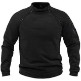 2023 Hot Sale Stand-up Collar Male Hoodie Autumn Winter Warm Fleeece Solid Color Outdoor Breathable Tactical Mens Gym Sport Tops