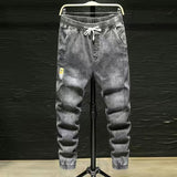 Winter New Men's Slim Fit Jeans Business Fashion Denim Trousers Stretch Brand Pants Black Blue