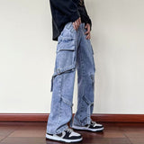 Women&#39;s Men&#39;s Y2K Clothes Jeans Clothing Cargo Pant Wide Leg Flared Denim Pants Streetwear Baggy Jeans Straight Trousers For Men