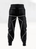 American sports overalls autumn and winter trendy brand multi-pocket casual nine-point pants drawstring outdoor fitness pants