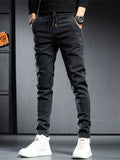 Spring Summer Black Gray Cargo Jeans Men Streetwear Denim Jogger Pants Men Baggy Harem Jean Trousers cargo pants men jeans