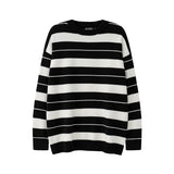 Black White Patchwork Pullovers Sweaters Washed Destroyed Ripped Sweater Men Harajuku Hole Knit Jumpers for Women Oversized