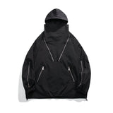 Men Hip Hop Streetwear Jacket Coat Black Patchwork Harajuku Jacket Windbreaker Oversized Track Jacket Pocket Autumn