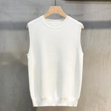 Sweater Vest Men Spring New Arrival Sleeveless Basic O-neck Knitwear Korean Style Trendy Solid Handsome Streetwear BF All-match