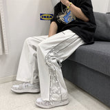 Streetwear White Cargo Pants Men Oversize Wide Pants Harajuku Sweatpants Fashion Joggers Skateboard Pants Techwear 2023 New