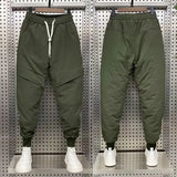 Winter down cotton thickened cargo pants men's trend big pocket wearing cotton pants thermal pants Male Trousers winter