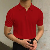 2023 Summer New Casual Men's Clothing Lapel Fashion Loose Solid Color Short Sleeve Spliced Button Thin Youth Trend Polo Shirt