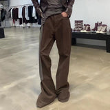 High Street Ro Wide Leg Solid Color Flare Pants for Men Staight Harajuku Baggy Casual Cargos Unisex Oversized Hip Hop Loose Pant