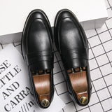 Evening Dress Men Shoes High Quality Black New Stylish Design Slip-on Shoes Casual Formal Office Leather Shoes Luxury Career