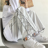 Streetwear White Cargo Pants Men Oversize Wide Pants Harajuku Sweatpants Fashion Joggers Skateboard Pants Techwear 2023 New