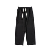 100% Cotton Pants Men Fashion Khaki Black Casual Pants Men Japanese Streetwear Loose Straight Wide Leg Pants Mens Trousers M-2XL