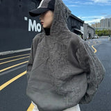 Ilooove Autumn and Winter American Fashion Men and Women Knitted Hooded Couple Loose Retro Personality Harajuku Casual Sweater Y2k