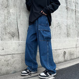 Baggy Cargo Jeans big pocket Trousers Male Denim Pants Wide Leg Pant women&#39;s Jeans Loose Casual Streetwear Hip Hop Harajuku