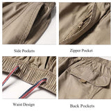 Big Size Men&#39;s Cargo Trousers Straight Leg Work Pant Men Loose Fit Cotton Summer Wide Overalls Male Side Multi Pocket large size