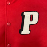 Fashion Red Bomber Jacket Unisex Coat Mens Varsity Jacket Letter Pattern PU Leather Patchwork Baseball Jacket Winter Streetwear