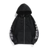 Ilooove Streetwear Zip Up Hoodies for Men Spring Autumn Outdoor Casual Letters Embroidery Hooded Cardigans Solid Color Hoodies Men Women