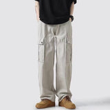 Spring Trend Men's Clothing Japanese Cotton Korean Version Fashion Casual All-match Loose Straight Solid Color Cargo Trousers