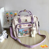 Kawaii Ita Bag For Teenage Girls Harejuku Preppy Backpack Women Cartoon Transparent  JK Shoulder Bag Female Bolso Mujer