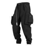 Unisex Ribbons Large Multi Pockets Cargo Pants Harajuku Trouser Streetwear Techwear Pants Joggers Cyberpunk Men's clothes Hiphop