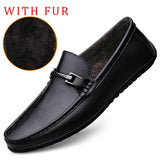 Ilooove Genuine Leather Loafers Men Design Moccasin Fashion Slip On Soft Flat Casual Men Shoes Adult Male Footwear Handmade Boat Shoes