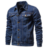 Ilooove 2023 Autumn Solid Lapel Denim Jackets Fashion Motorcycle Jeans Jacket Hommes Slim Fit Cotton Casual Black Blue Outwear Plus Size