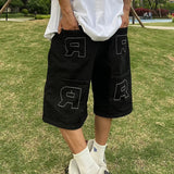 Hip Hop Washed Retro Summer Jeans Mens Pockets Straight Oversized Casual Five Point Pants Loose Harajuku Streetwear Denim Shorts