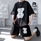 Summer Big Bear Short Sleeve Men's Suits Cartoon Graphic Streetwear Shorts T-shirt 5XL Sets Fashion Design Clothing