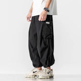 Harajuku Vintage Wide leg Oversize Pants Men Casual Joggers Harem Pants White Cargo Pants Skateboard  Trousers 2023 Streetwear