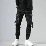 Streetwear 2023 Spring Casual Men's Pants Cotton Ribbons Cargo Pants Harajuku Fashion Slim Fit Black Joggers Men