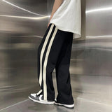 Casual Pants Men Summer All-match Fashion Black High Street Hip Hop Ulzzang College Teens European Stylish Handsome Drawstring