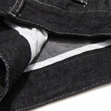 Ilooove Wide Leg Splicing Jeans Shorts Y2K Men Hip Hop Harajuku Streetwear Loose Denim Shorts Black Man Shorts