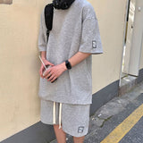 2023 Summer Men&#39;s Tracksuit Waffle Fabric Breathable Casual T-Shirt and Shorts  Fashion Half  Sleeve Two Piece Set for Unisex