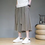 Men Wide Leg Pants Mens Cotton Joggers Retro Loose Trousers Man Korean Style Linen Pants Male Pants