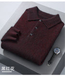 Ilooove Pullover Men's Sweater Polo Neck 100% Mink Cashmere Knitted Sweater Casual Loose Large Size Long Sleeve Winter Korean Version