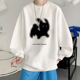 Round Neck Men Sweatshirts Korean Style Rabbit Graphic Hoodies New Brand Fashion Streetwear Male Casual Clothing