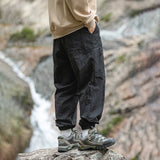 Autumn Men Cargo Pants Multi Pocket Waterproof Solid Color Casual Pants 100% Nylon Outdoors Tourism Men Clothes