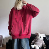 Retro Washed Hoodies Men Loose Solid Color 2023 Autumn Fashion Warm Hoody Pullovers Coat Hip Hop Y2k Sweatshirt Male