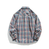 Spring Long Sleeved Shirt Men Oversized Fashion Colorful Plaid Shirt Men Streetwear Korean Loose Casual Shirt Mens Retro Shirts