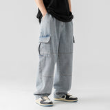 Baggy Jeans big pocket Trousers Male Denim cargo Pants  Wide Leg Pant Men&#39;s Jeans Loose Casual  Streetwear Hip Hop Harajuku 2023