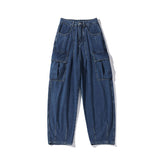 Baggy Cargo Jeans big pocket Trousers Male Denim Pants Wide Leg Pant women&#39;s Jeans Loose Casual Streetwear Hip Hop Harajuku